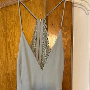 Light Blue Lace-Back Dress